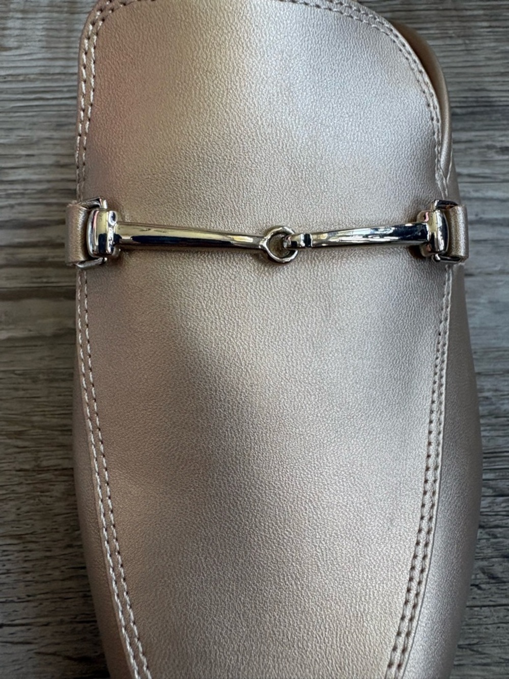 Rachel Zoe Metallic Rose Gold Backless Bit Mules - Picture 3 of 7